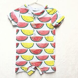 Tea Collection Romper Baby Boy 18-24m Watermelon Summer Picnic Cotton
